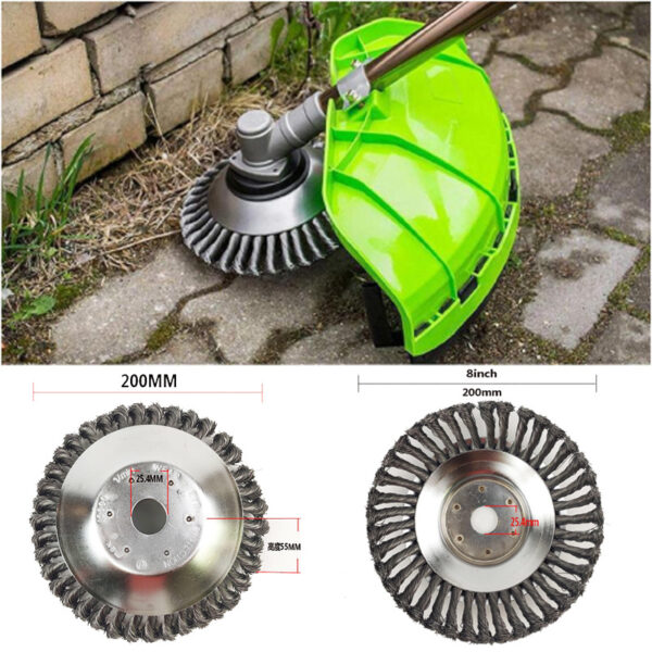 Lawn mower with 8-inch steel wire grass wheel kink 6-inch steel wire grass head accessories garden tools weeding brush - Image 3