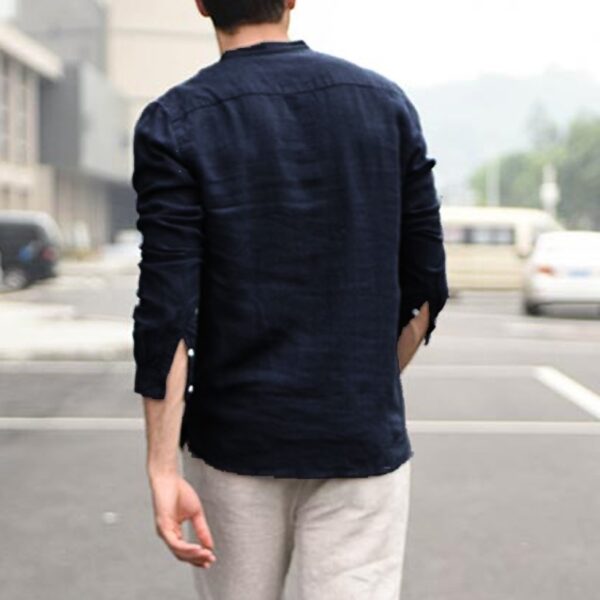 Plaid Collar Tops Turn Down Men Shirts Clothing - Image 3