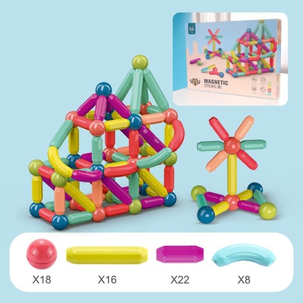 Big Size DIY Magnetic Construction Set Early Learning Constructor Variety Magnetic Rod Building Blocks For Children Toys Gift - Image 10