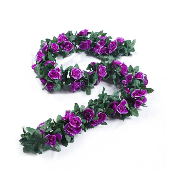 Simulation rose vine fake flower rattan air-conditioning pipes cover the living room ceiling decoration plastic vines winding plants - Image 10