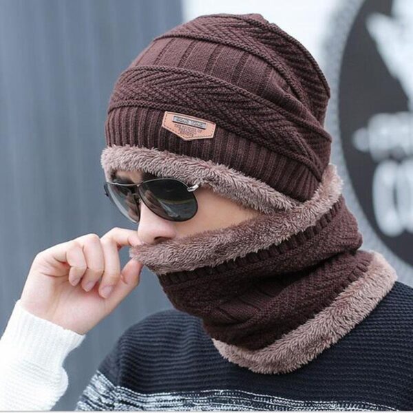 Winter hat pullover cap bib suit plus velvet thick woolen cap men's Korean version autumn and winter men's and women's knitted hat - Image 8