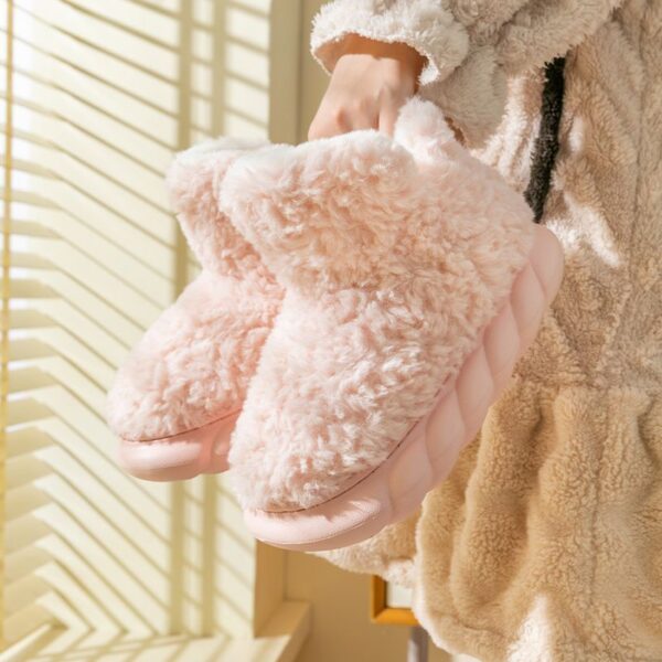 Winter Package Heeled Waterproof Home Indoor And Outdoor Wear Cute High Helper Cotton Slippers - Image 9