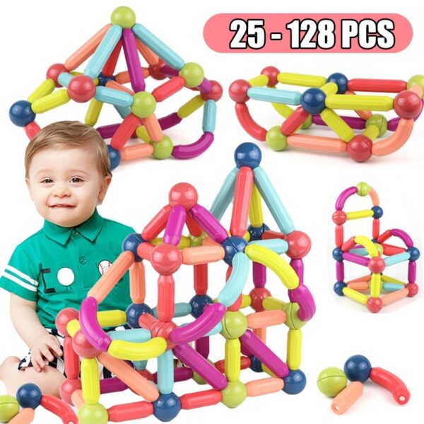 Big Size DIY Magnetic Construction Set Early Learning Constructor Variety Magnetic Rod Building Blocks For Children Toys Gift - Image 9