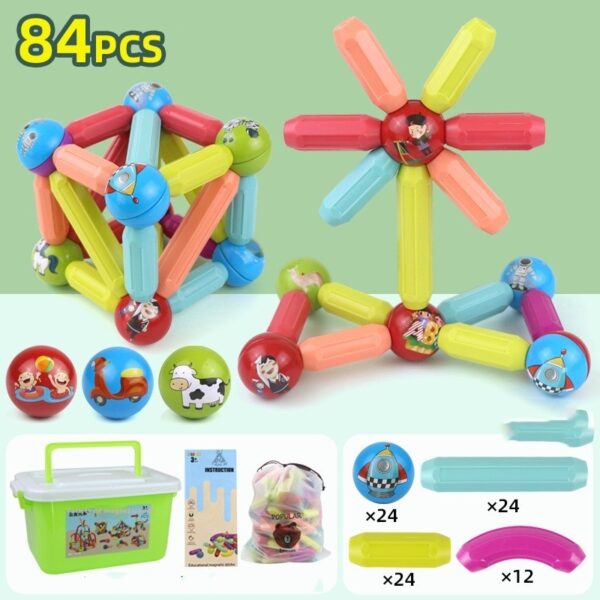 Big Size DIY Magnetic Construction Set Early Learning Constructor Variety Magnetic Rod Building Blocks For Children Toys Gift - Image 5