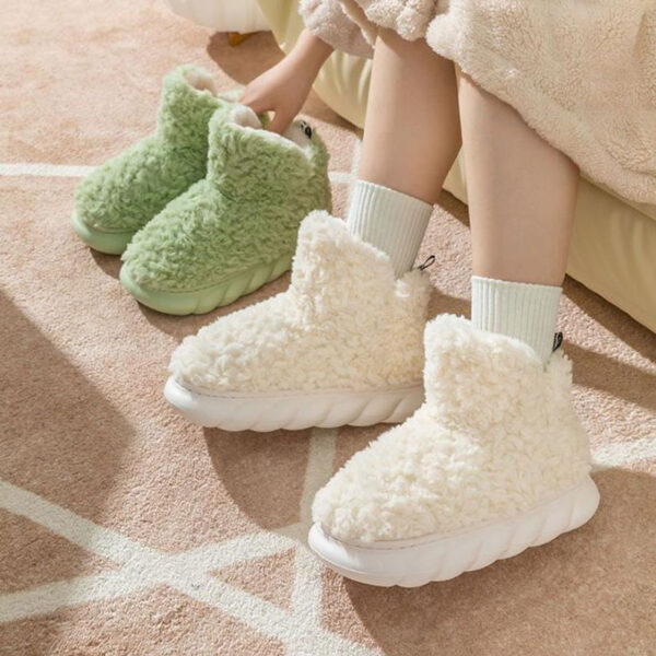 Winter Package Heeled Waterproof Home Indoor And Outdoor Wear Cute High Helper Cotton Slippers - Image 6
