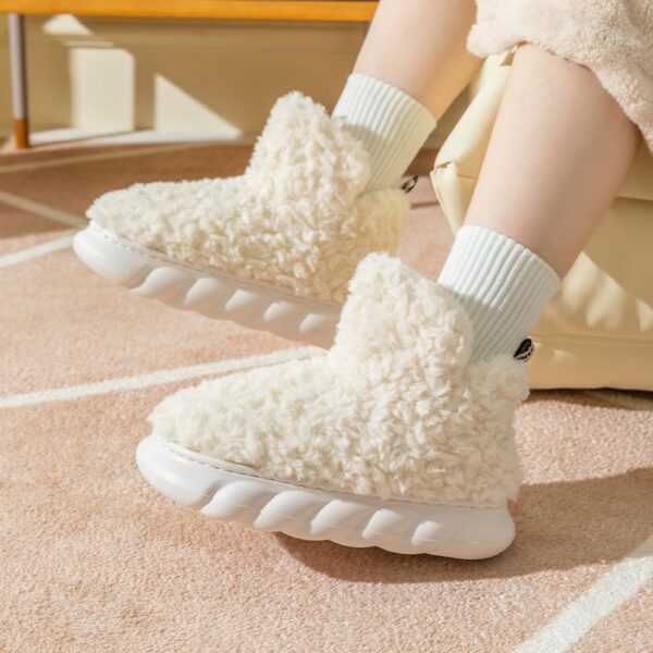 Winter Package Heeled Waterproof Home Indoor And Outdoor Wear Cute High Helper Cotton Slippers - Image 8