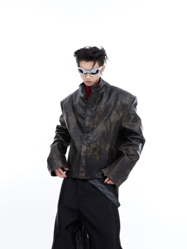 Coat Stand Collar Short Motorcycle Clothing Men - Image 7