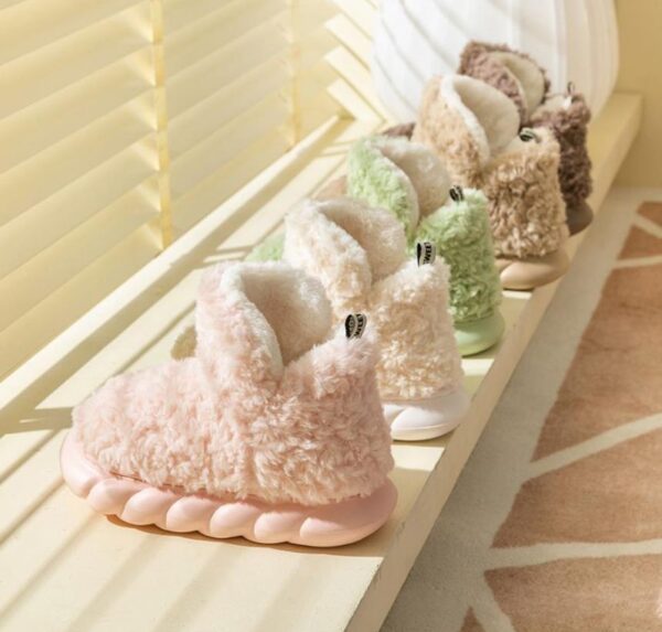Winter Package Heeled Waterproof Home Indoor And Outdoor Wear Cute High Helper Cotton Slippers - Image 10