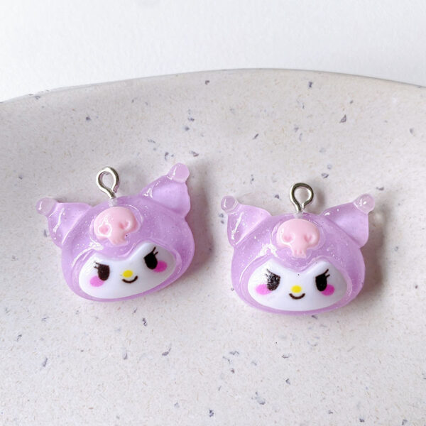 diy resin accessories cartoon pendant cute bunny puppy pendant cream glue mobile phone shell hair accessories material - Image 2