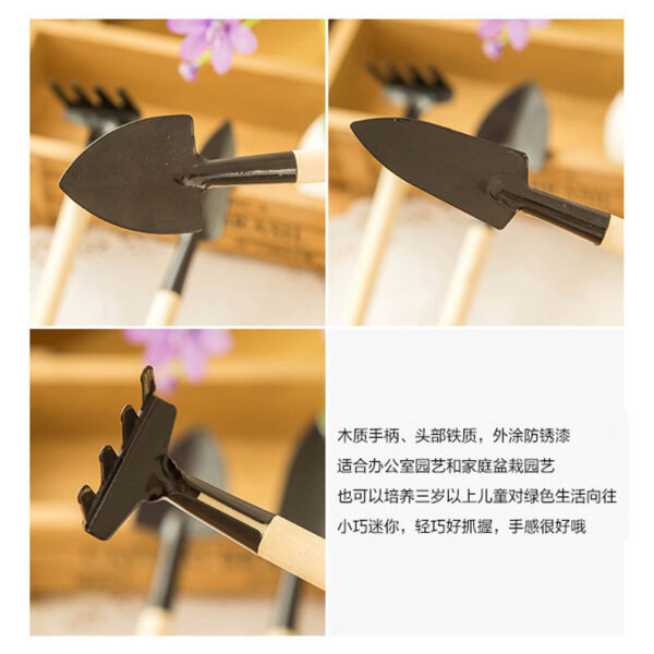 Three-piece set of gardening tools, mini garden tools, multi-functional shovel, rake, shovel, household plant loose soil shovel wholesale - Image 2