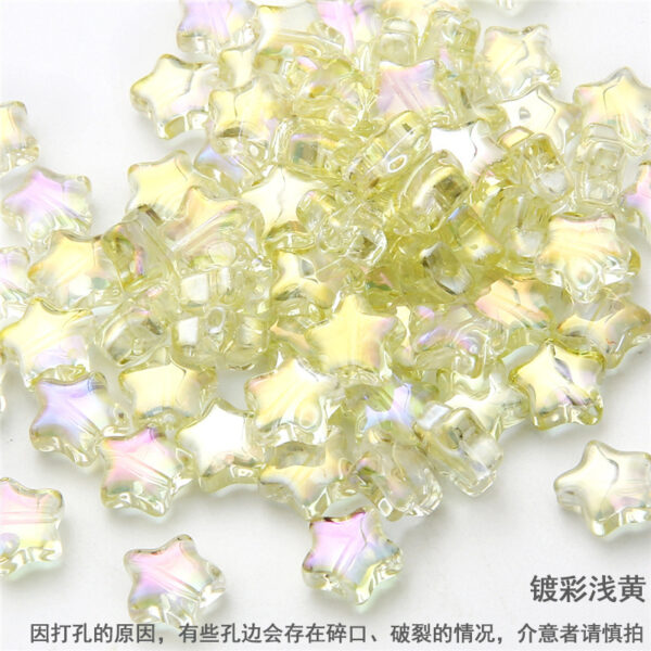 10 straight hole five-pointed stars antique style imitation glass accessories handmade DIY hairpin tassel bracelet accessories materials - Image 11