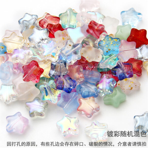 10 straight hole five-pointed stars antique style imitation glass accessories handmade DIY hairpin tassel bracelet accessories materials - Image 20