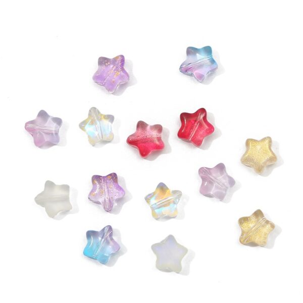 10 straight hole five-pointed stars antique style imitation glass accessories handmade DIY hairpin tassel bracelet accessories materials - Image 9