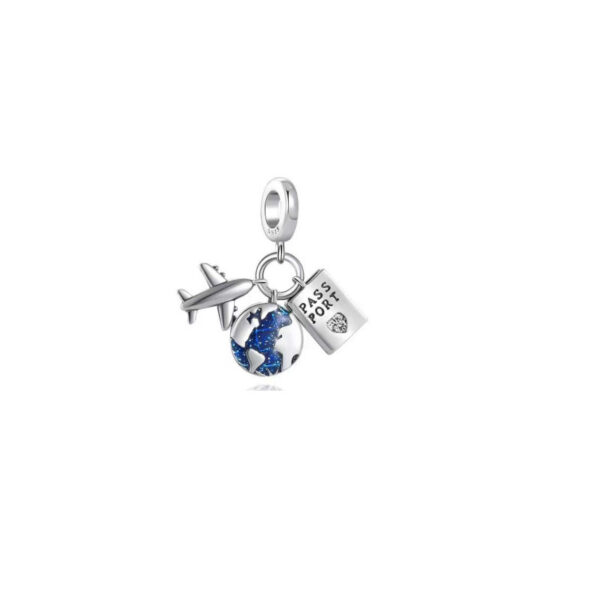Vatican Pandora S925 sterling silver cross-border hot-selling castle rugby blue airplane beads DIY accessories beads - Image 8