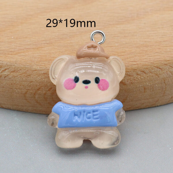 Resin color transparent bear rabbit kitten key chain pendant diy handmade decorative accessories - Image 6