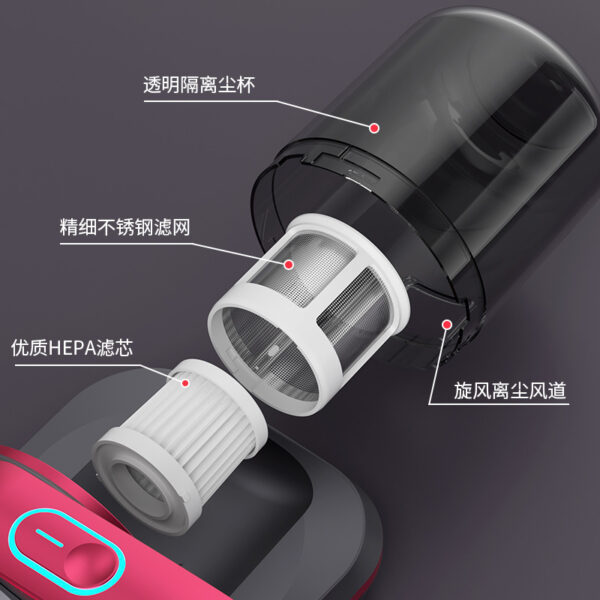 Cross-border bed wireless mite remover charging household ultraviolet sterilization dehumidification vacuum cleaner deep tapping mite remover - Image 6