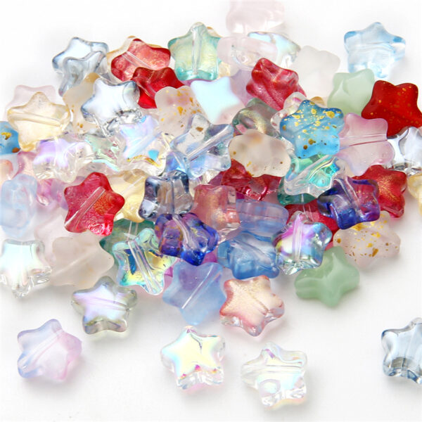 10 straight hole five-pointed stars antique style imitation glass accessories handmade DIY hairpin tassel bracelet accessories materials - Image 21