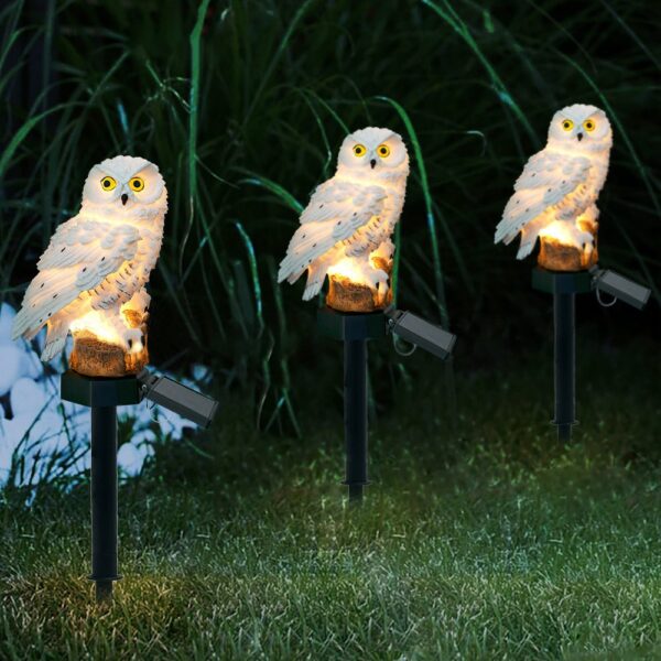 Best selling Amazon Solar Resin Owl Ground Plug Lamp Outdoor Garden Decoration Landscape Yard Lawn Lamp - Image 4