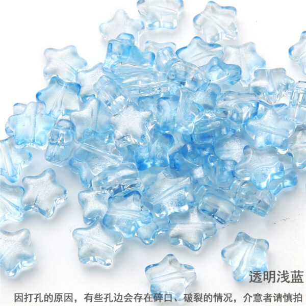 10 straight hole five-pointed stars antique style imitation glass accessories handmade DIY hairpin tassel bracelet accessories materials - Image 3