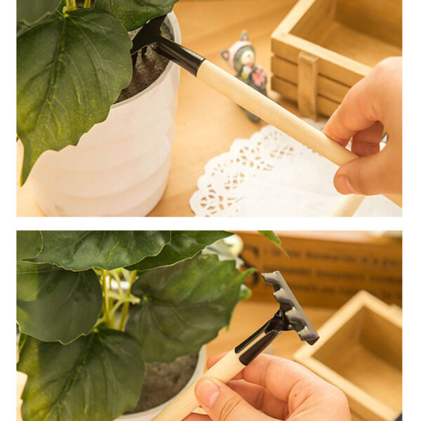 Three-piece set of gardening tools, mini garden tools, multi-functional shovel, rake, shovel, household plant loose soil shovel wholesale