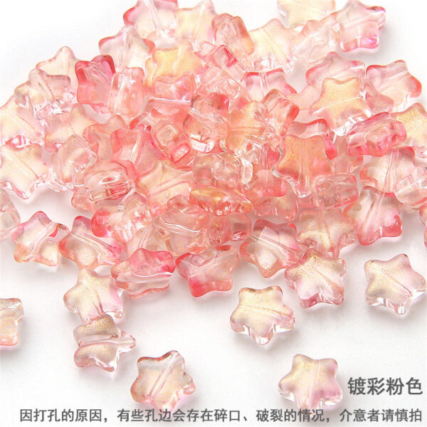 10 straight hole five-pointed stars antique style imitation glass accessories handmade DIY hairpin tassel bracelet accessories materials - Image 18