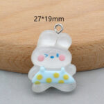 Resin color transparent bear rabbit kitten key chain pendant diy handmade decorative accessories