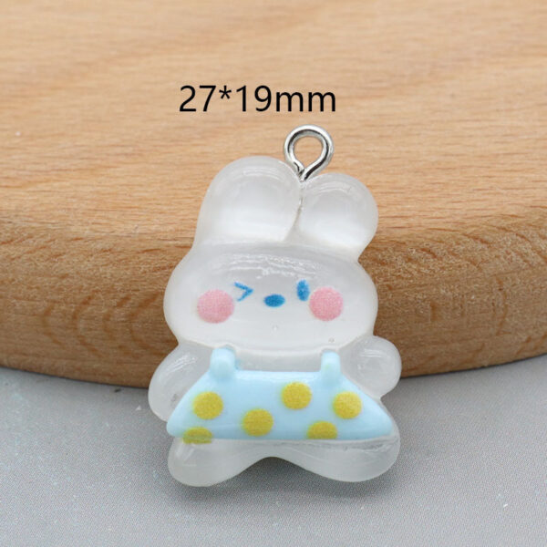 Resin color transparent bear rabbit kitten key chain pendant diy handmade decorative accessories