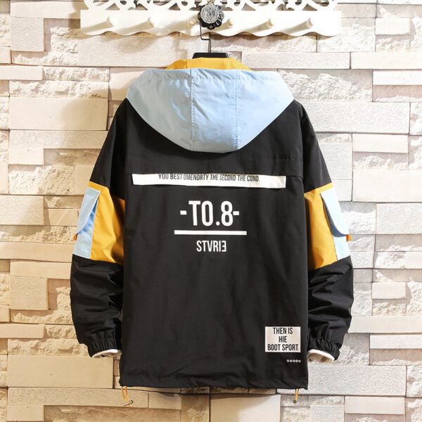 Youth casual plus size tooling sweater 2023 spring new pullover sweater printed men's hooded jacket tide - Image 3