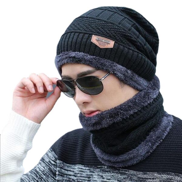 Winter hat pullover cap bib suit plus velvet thick woolen cap men's Korean version autumn and winter men's and women's knitted hat - Image 10