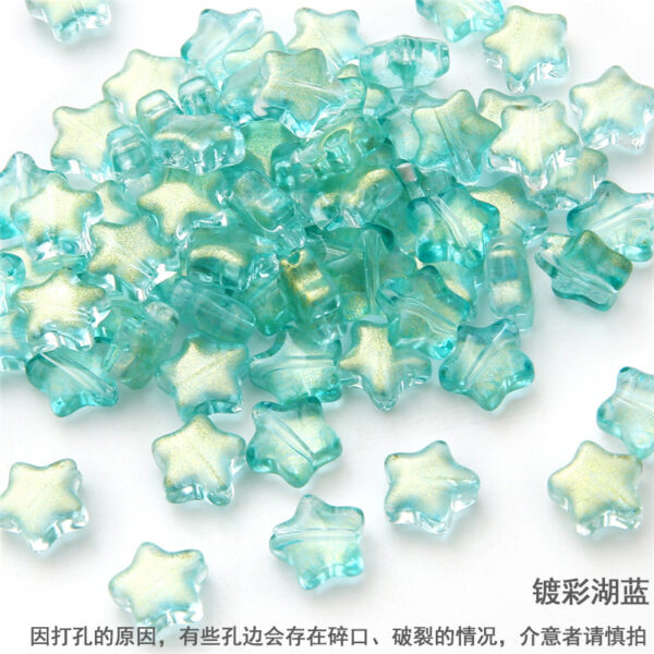 10 straight hole five-pointed stars antique style imitation glass accessories handmade DIY hairpin tassel bracelet accessories materials - Image 6