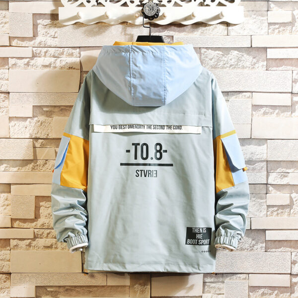 Youth casual plus size tooling sweater 2023 spring new pullover sweater printed men's hooded jacket tide - Image 7