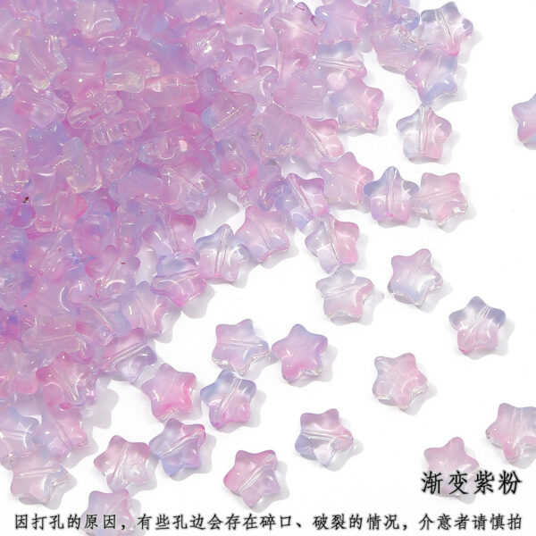10 straight hole five-pointed stars antique style imitation glass accessories handmade DIY hairpin tassel bracelet accessories materials - Image 23