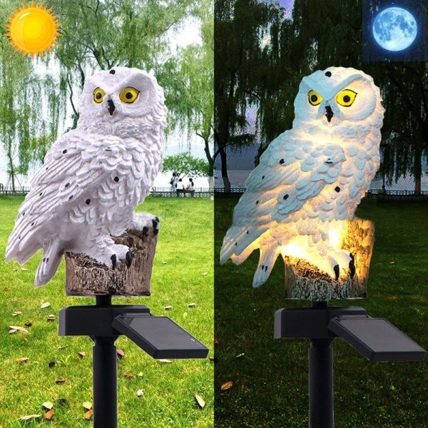 Best selling Amazon Solar Resin Owl Ground Plug Lamp Outdoor Garden Decoration Landscape Yard Lawn Lamp - Image 5
