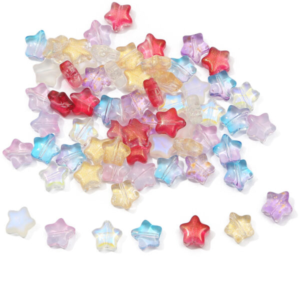 10 straight hole five-pointed stars antique style imitation glass accessories handmade DIY hairpin tassel bracelet accessories materials - Image 12