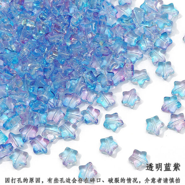 10 straight hole five-pointed stars antique style imitation glass accessories handmade DIY hairpin tassel bracelet accessories materials - Image 8