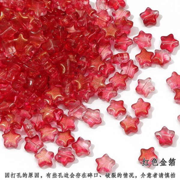 10 straight hole five-pointed stars antique style imitation glass accessories handmade DIY hairpin tassel bracelet accessories materials - Image 19