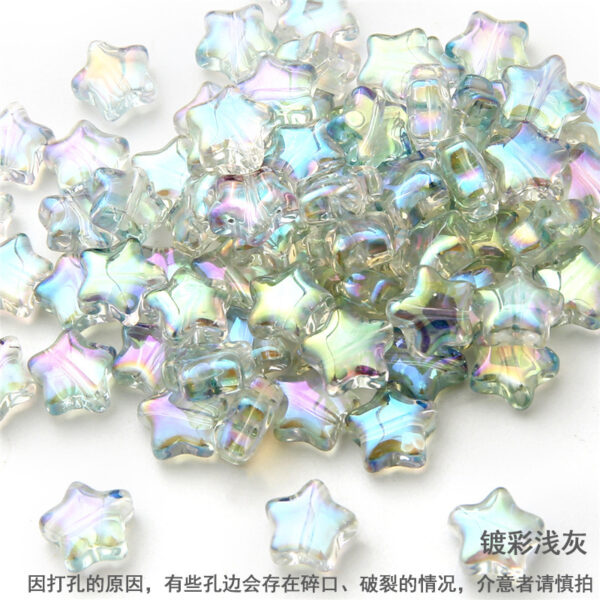 10 straight hole five-pointed stars antique style imitation glass accessories handmade DIY hairpin tassel bracelet accessories materials - Image 17