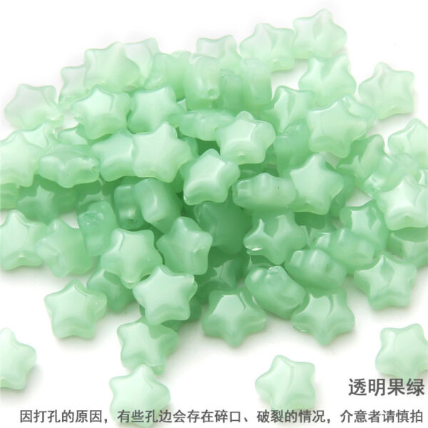 10 straight hole five-pointed stars antique style imitation glass accessories handmade DIY hairpin tassel bracelet accessories materials - Image 22