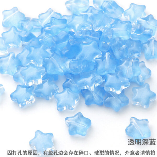 10 straight hole five-pointed stars antique style imitation glass accessories handmade DIY hairpin tassel bracelet accessories materials - Image 2