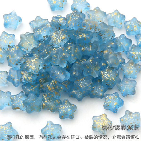 10 straight hole five-pointed stars antique style imitation glass accessories handmade DIY hairpin tassel bracelet accessories materials - Image 4