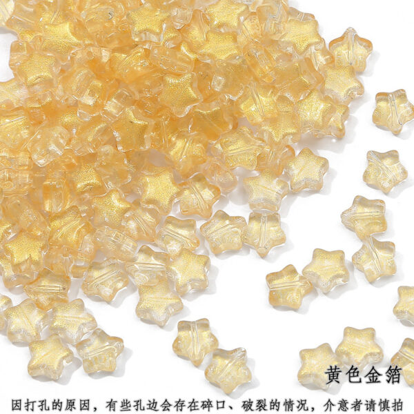10 straight hole five-pointed stars antique style imitation glass accessories handmade DIY hairpin tassel bracelet accessories materials - Image 7