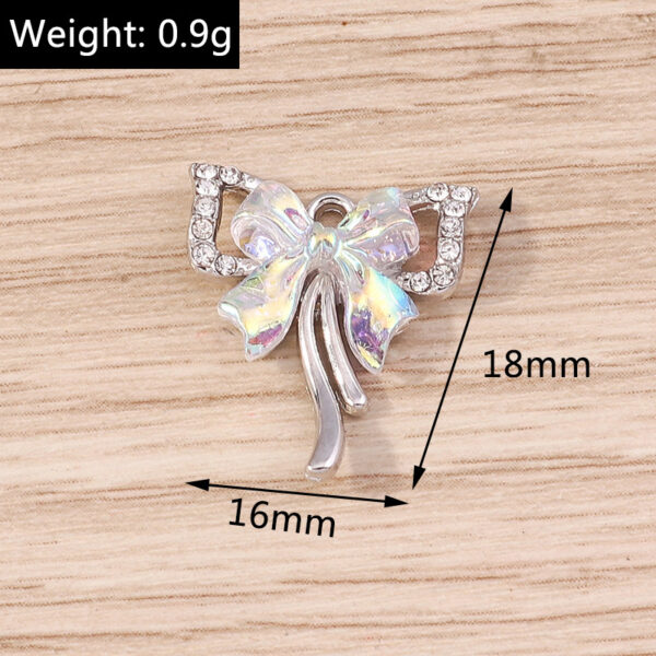 5pcs/pack Beautifully designed bowknot accessories with diamonds and dots for DIY jewelry accessories accessories pendants - Image 7