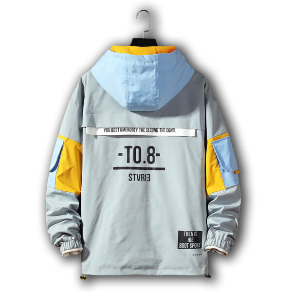 Youth casual plus size tooling sweater 2023 spring new pullover sweater printed men's hooded jacket tide - Image 6