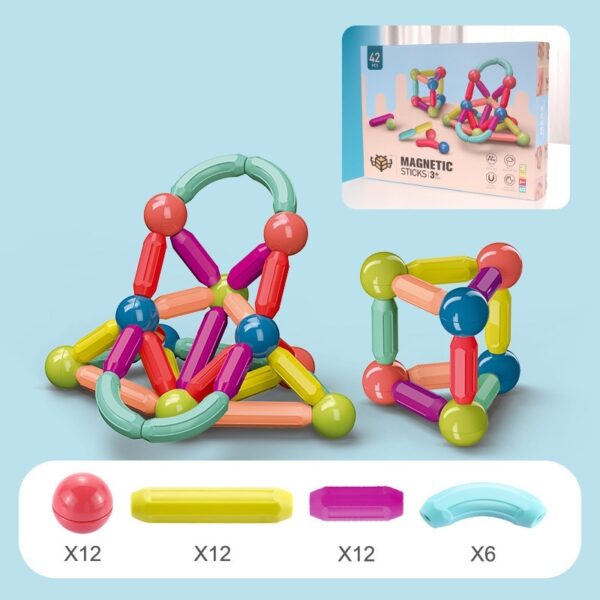 Big Size DIY Magnetic Construction Set Early Learning Constructor Variety Magnetic Rod Building Blocks For Children Toys Gift - Image 4