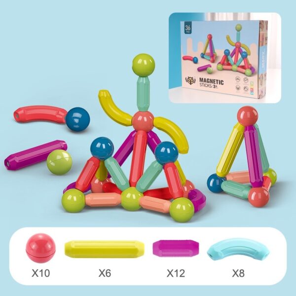 Big Size DIY Magnetic Construction Set Early Learning Constructor Variety Magnetic Rod Building Blocks For Children Toys Gift - Image 3