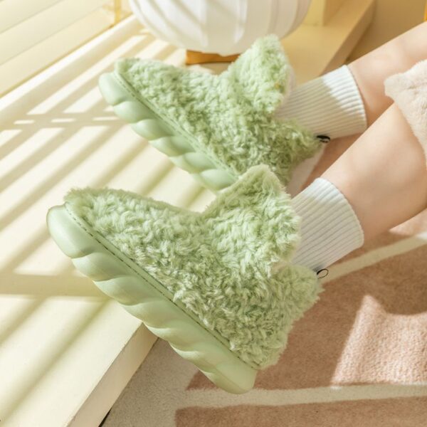 Winter Package Heeled Waterproof Home Indoor And Outdoor Wear Cute High Helper Cotton Slippers - Image 2