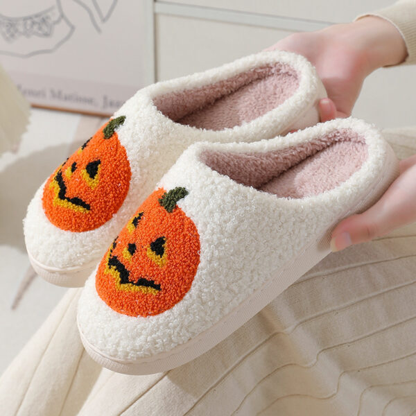 Halloween Pumpkin Cartoon Slippers Warm Winter Slippers Men And Women Couples Indoor House Shoes - Image 7